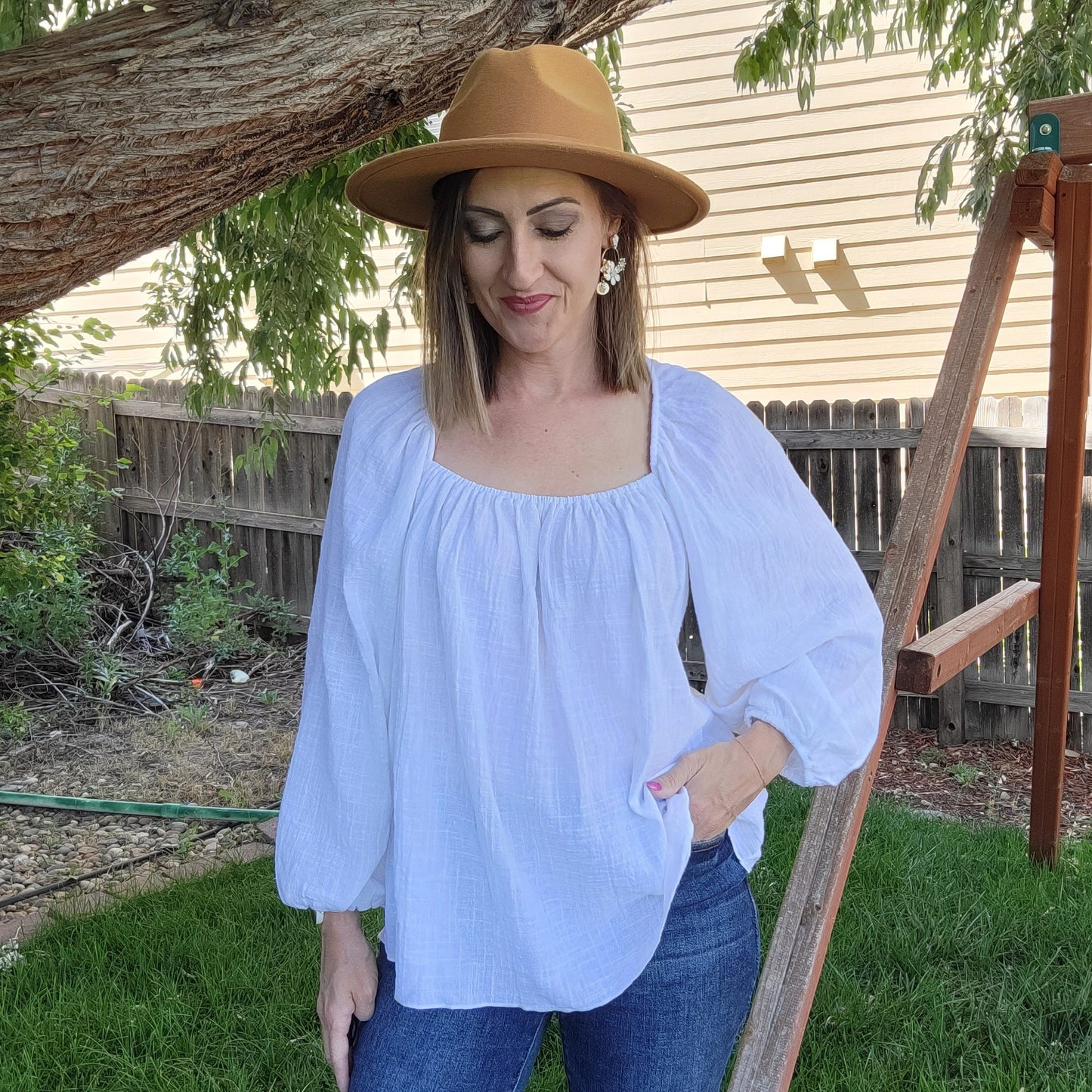 White Boho Top