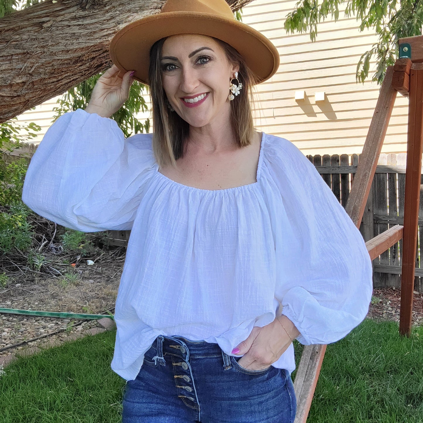 White Boho Top