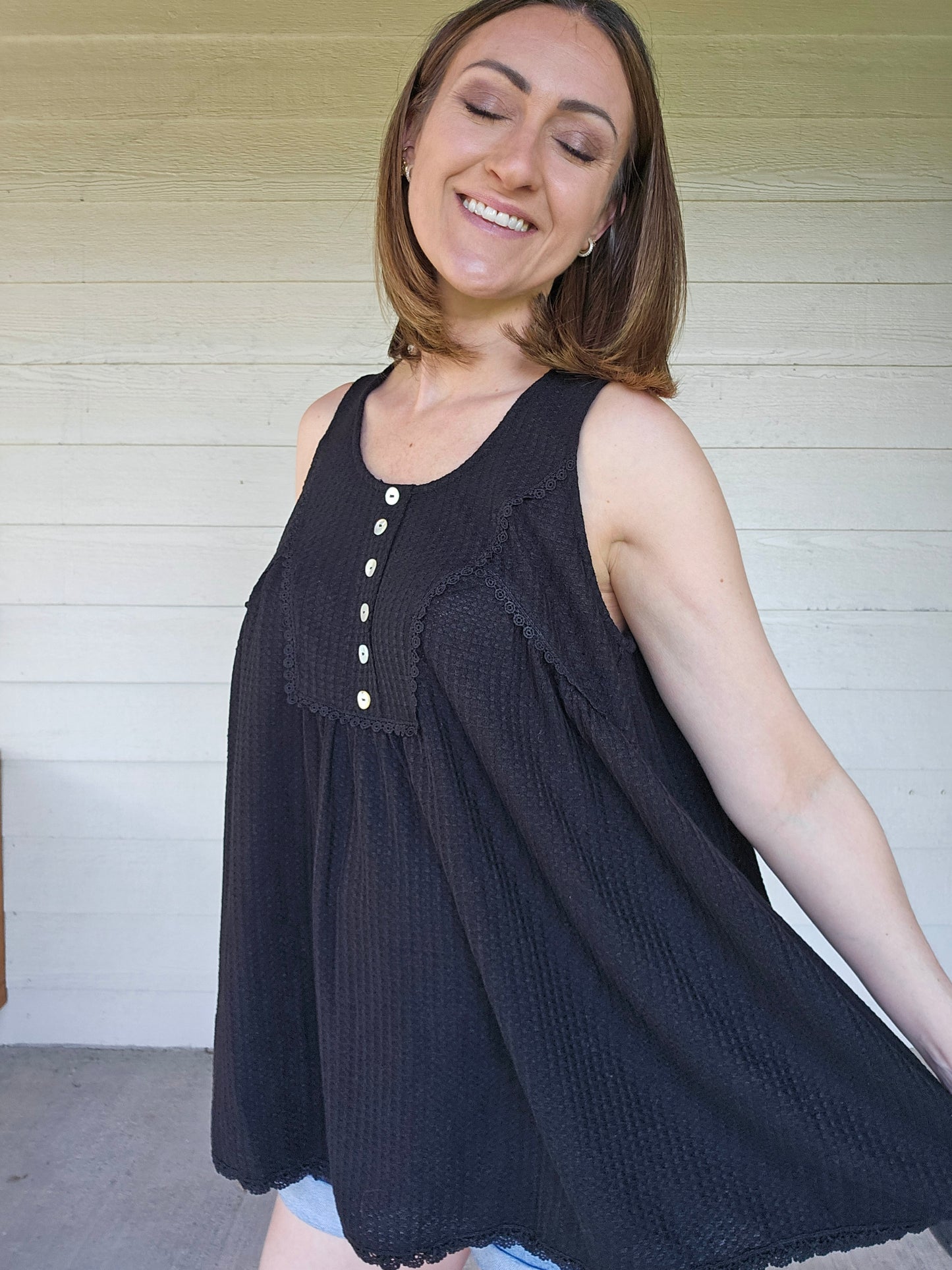 Flowy Waffle Tank