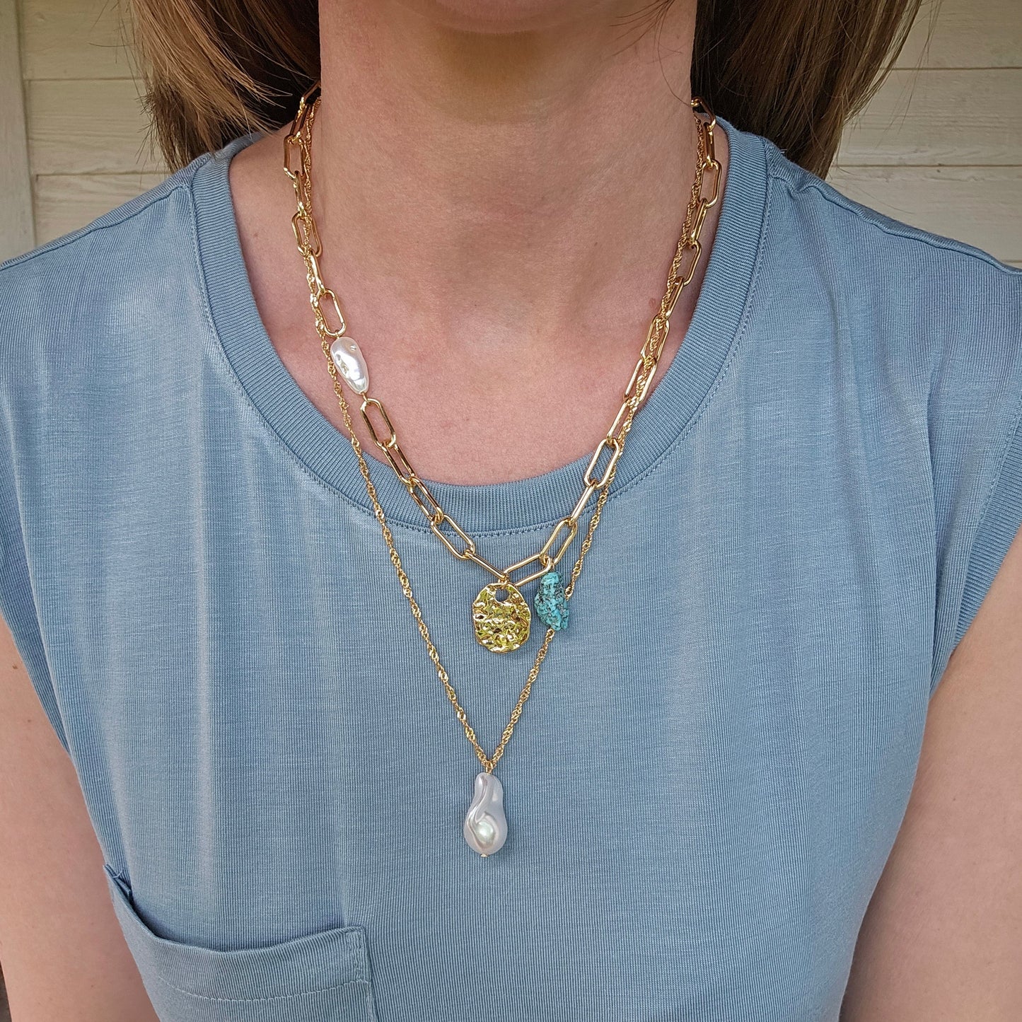 Turquoise & Pearl Necklace