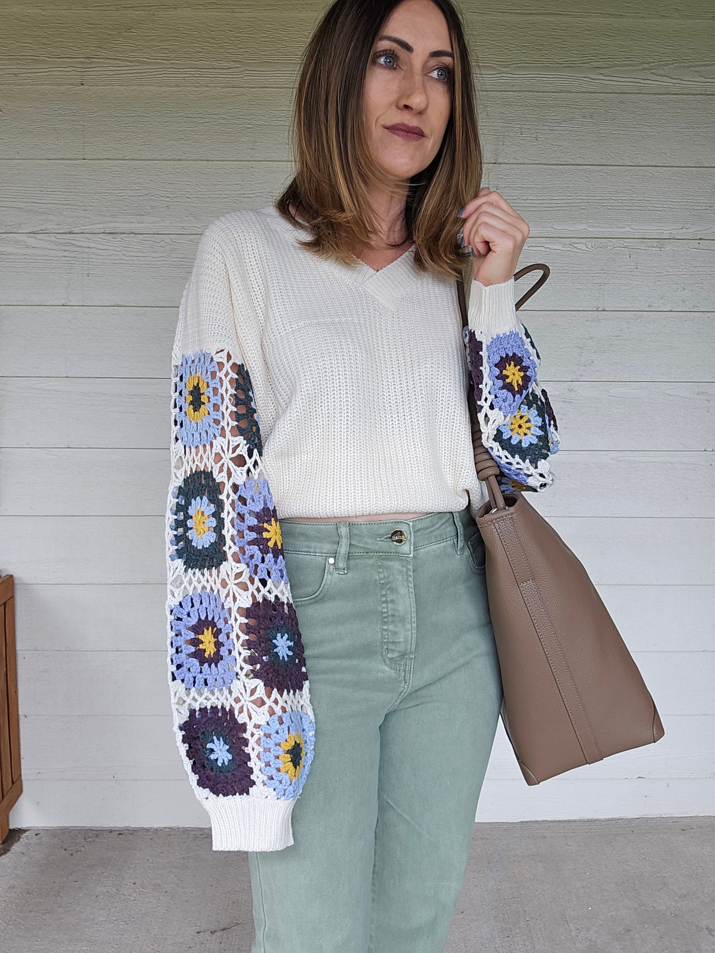 Crochet Cream Sweater
