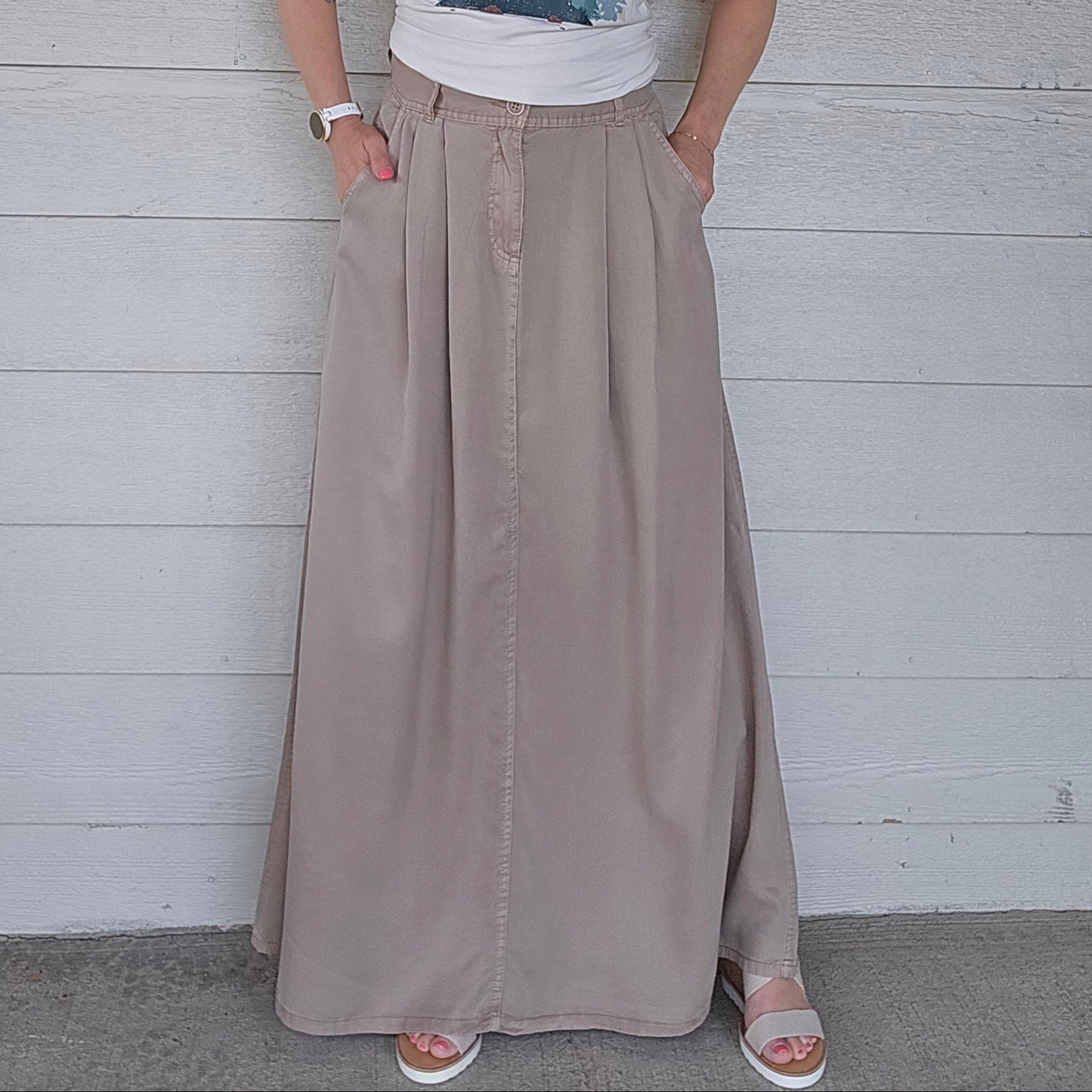 Khaki Maxi Skirt