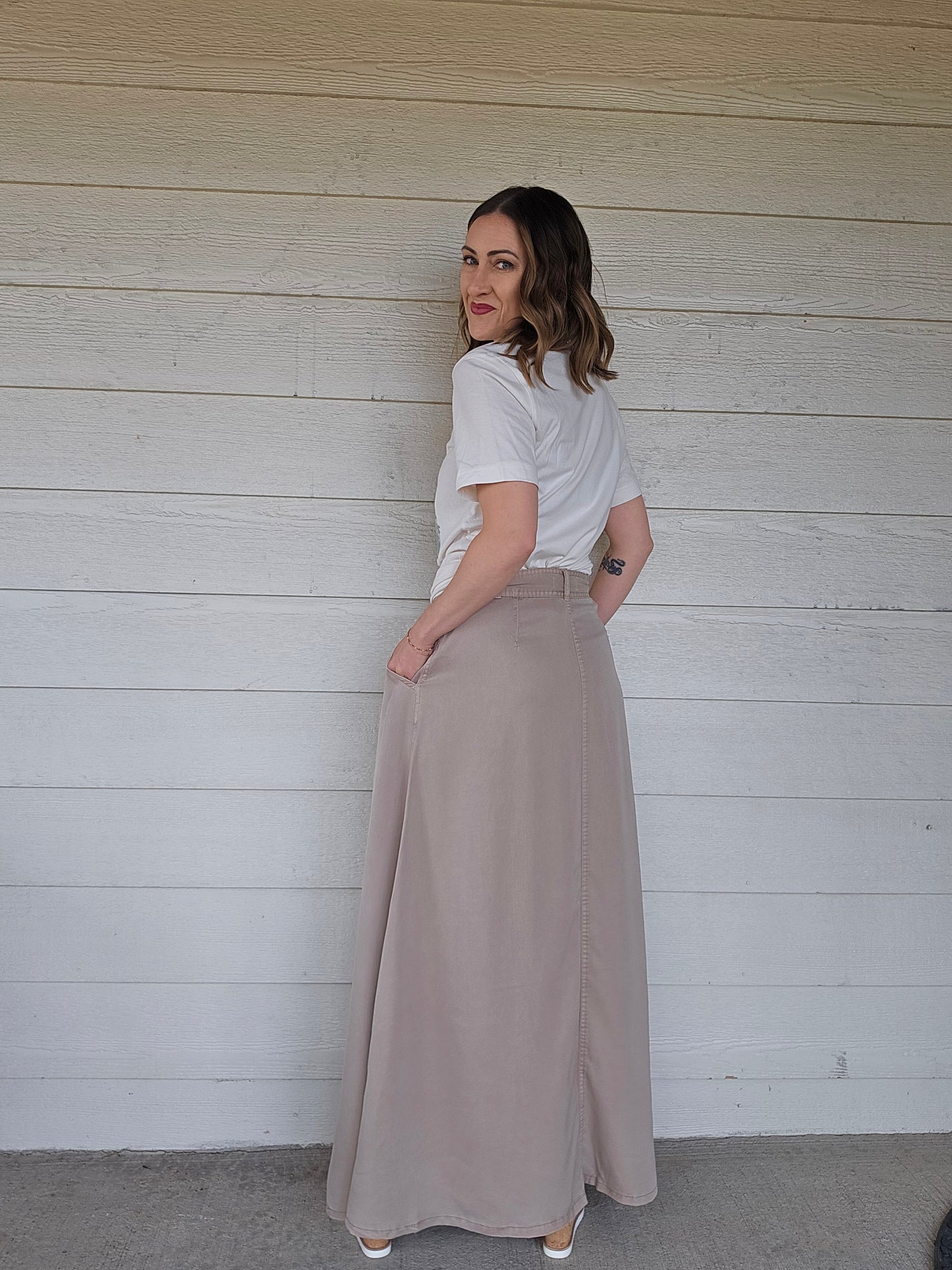 Khaki Maxi Skirt