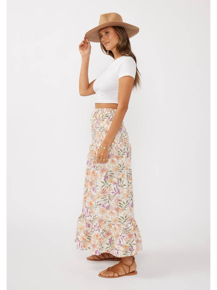 Convertible Floral Smocked Skirt