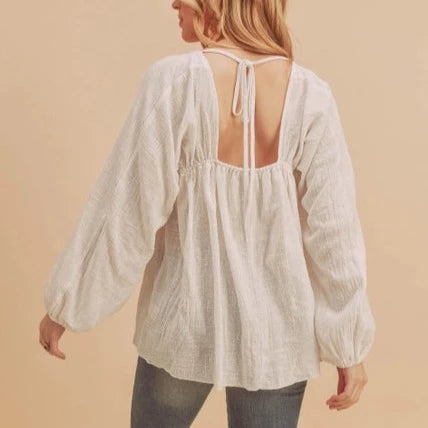 White Boho Top