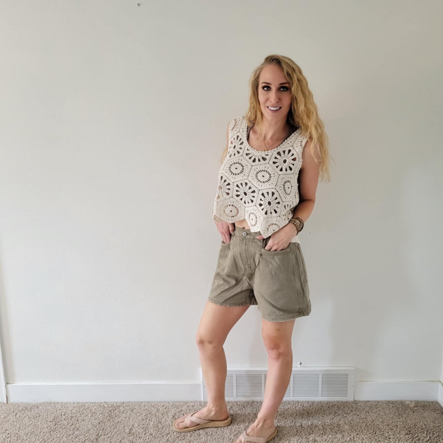 Ivory Crochet Tank