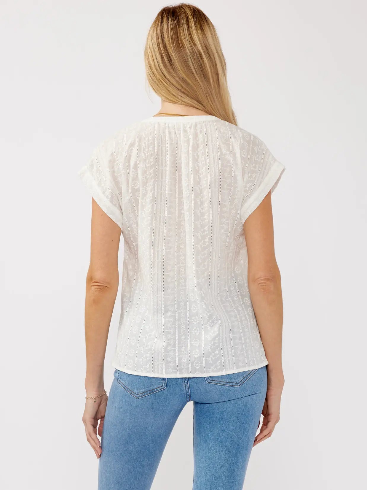 White Eyelet Top