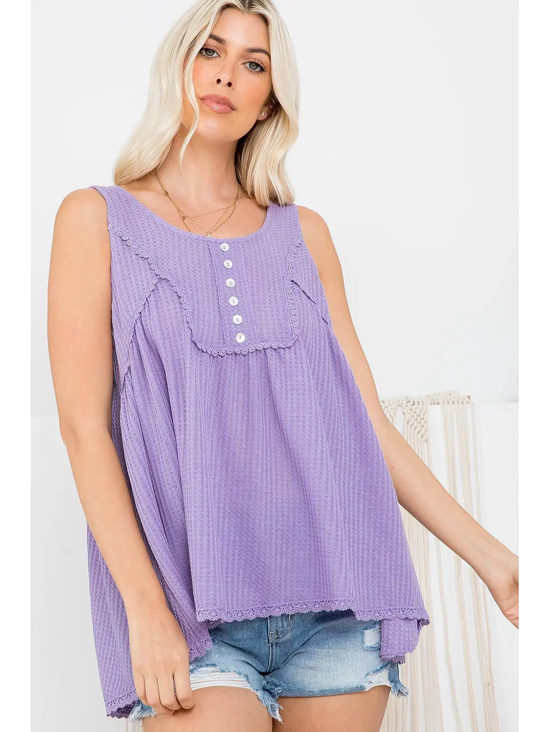 Flowy Waffle Tank