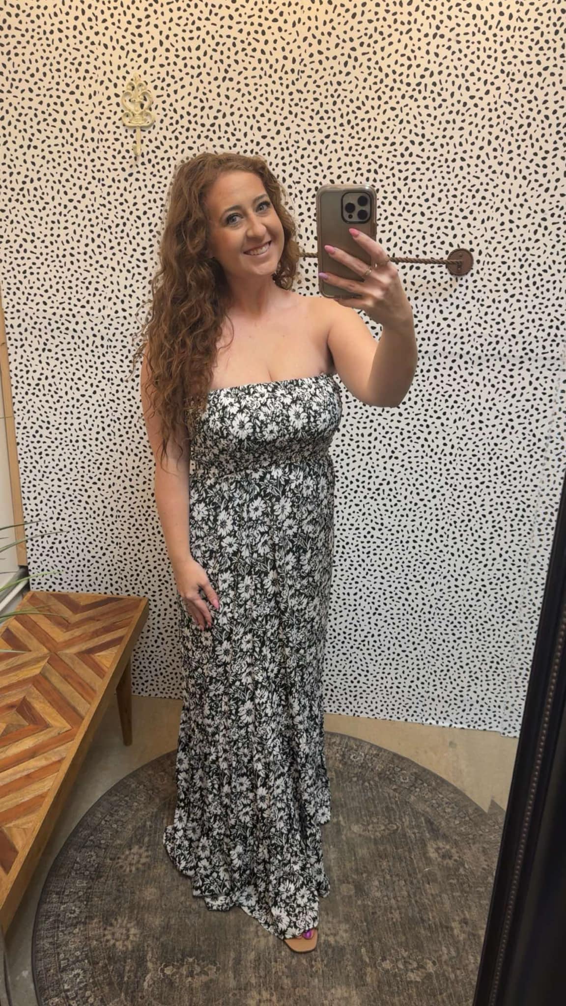 Strapless Floral Maxi Dress