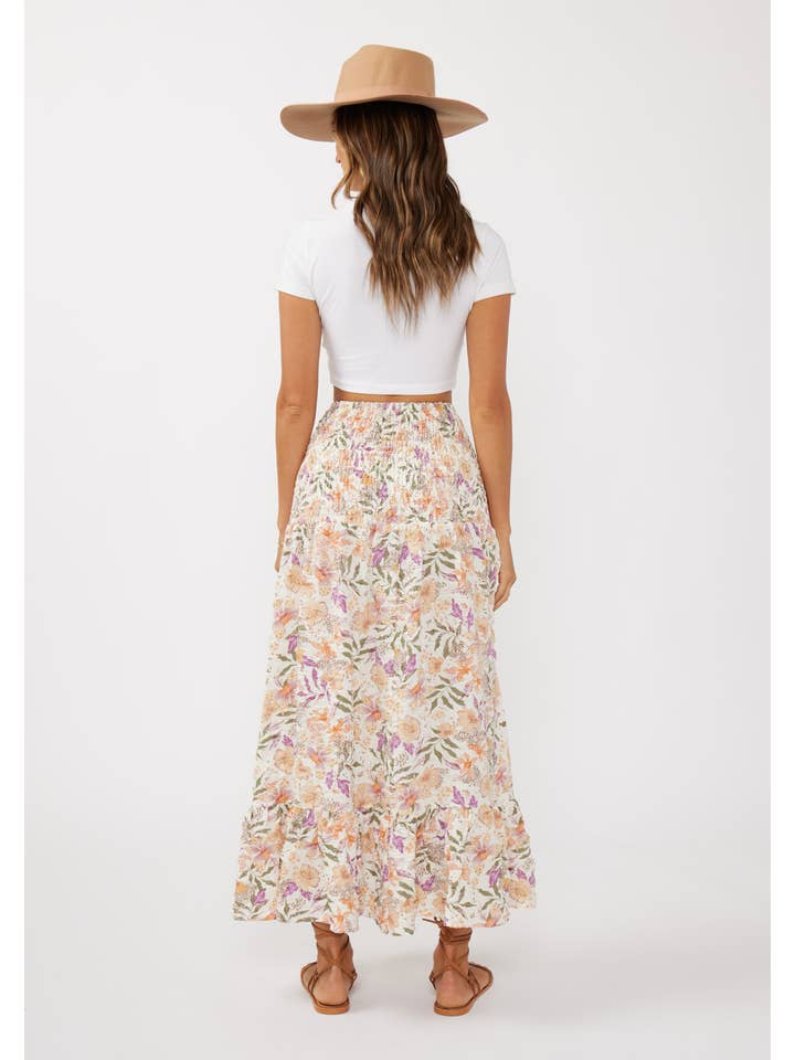 Convertible Floral Smocked Skirt