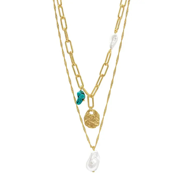 Turquoise & Pearl Necklace