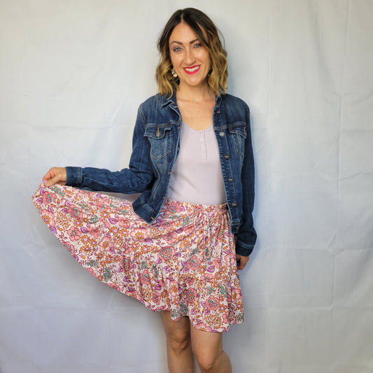 Pink Floral Skirt