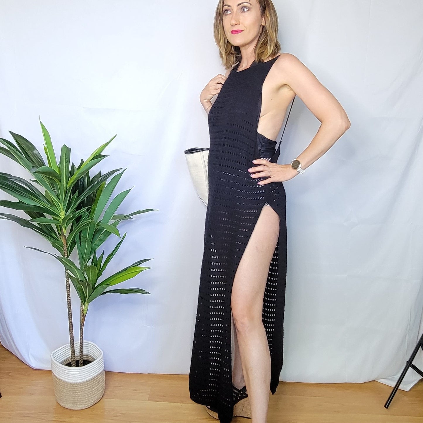 Black Swim Cover Up Dress
