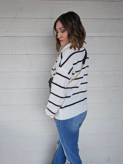 Striped Collar Sweater