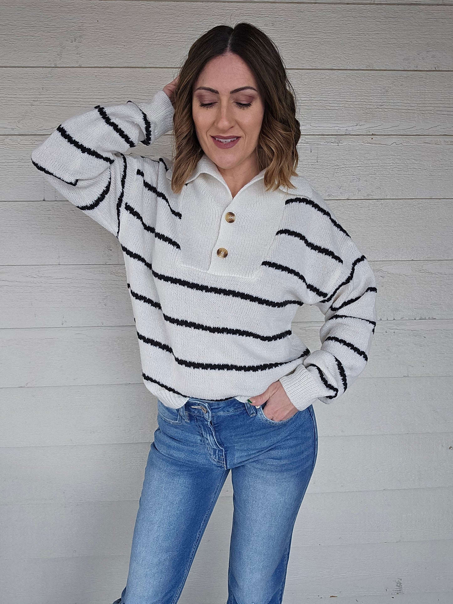 Striped Collar Sweater