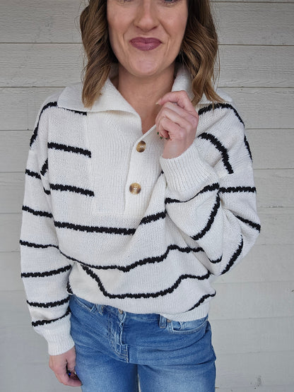 Striped Collar Sweater