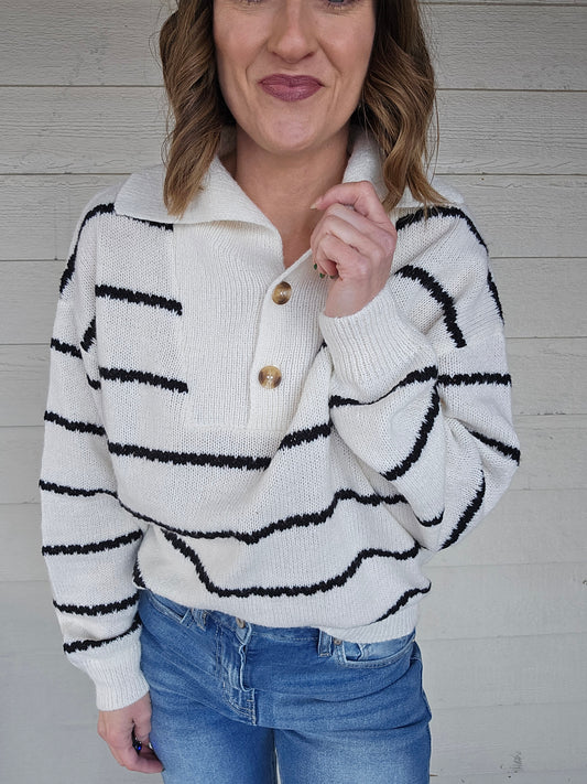 Striped Collar Sweater