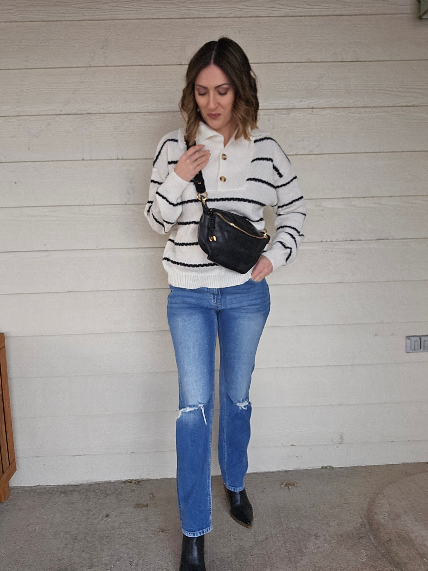 Striped Collar Sweater