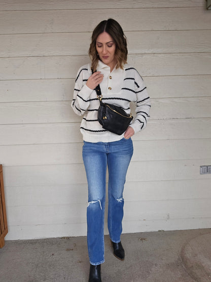 Striped Collar Sweater