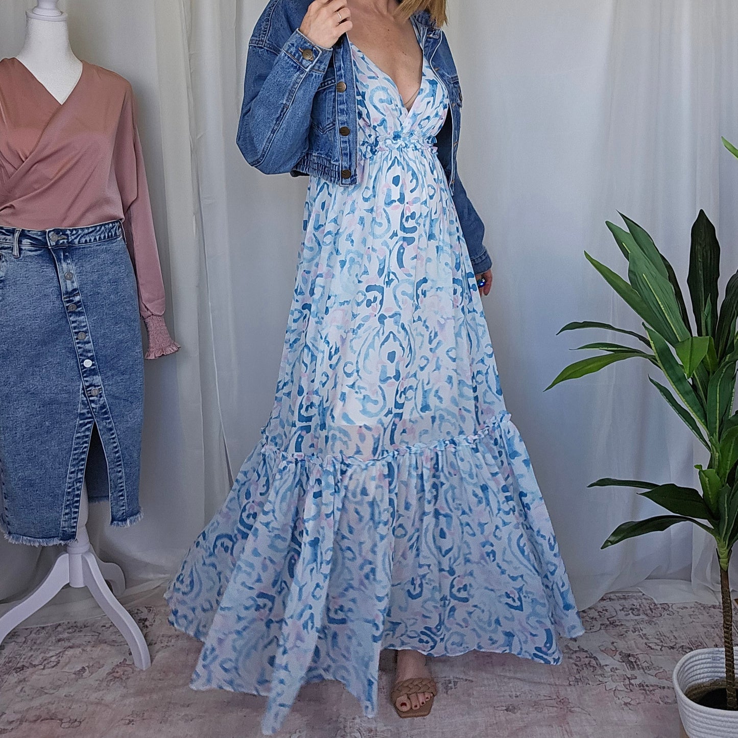 Ruffled Floral Maxi Dress