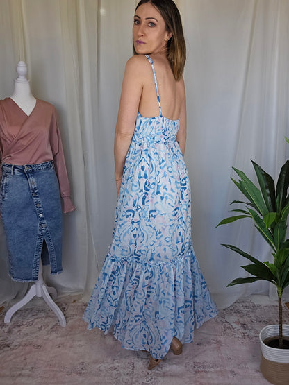 Ruffled Floral Maxi Dress