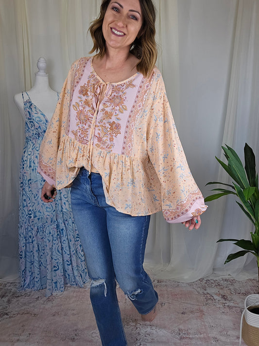 Paisley Peasant Blouse
