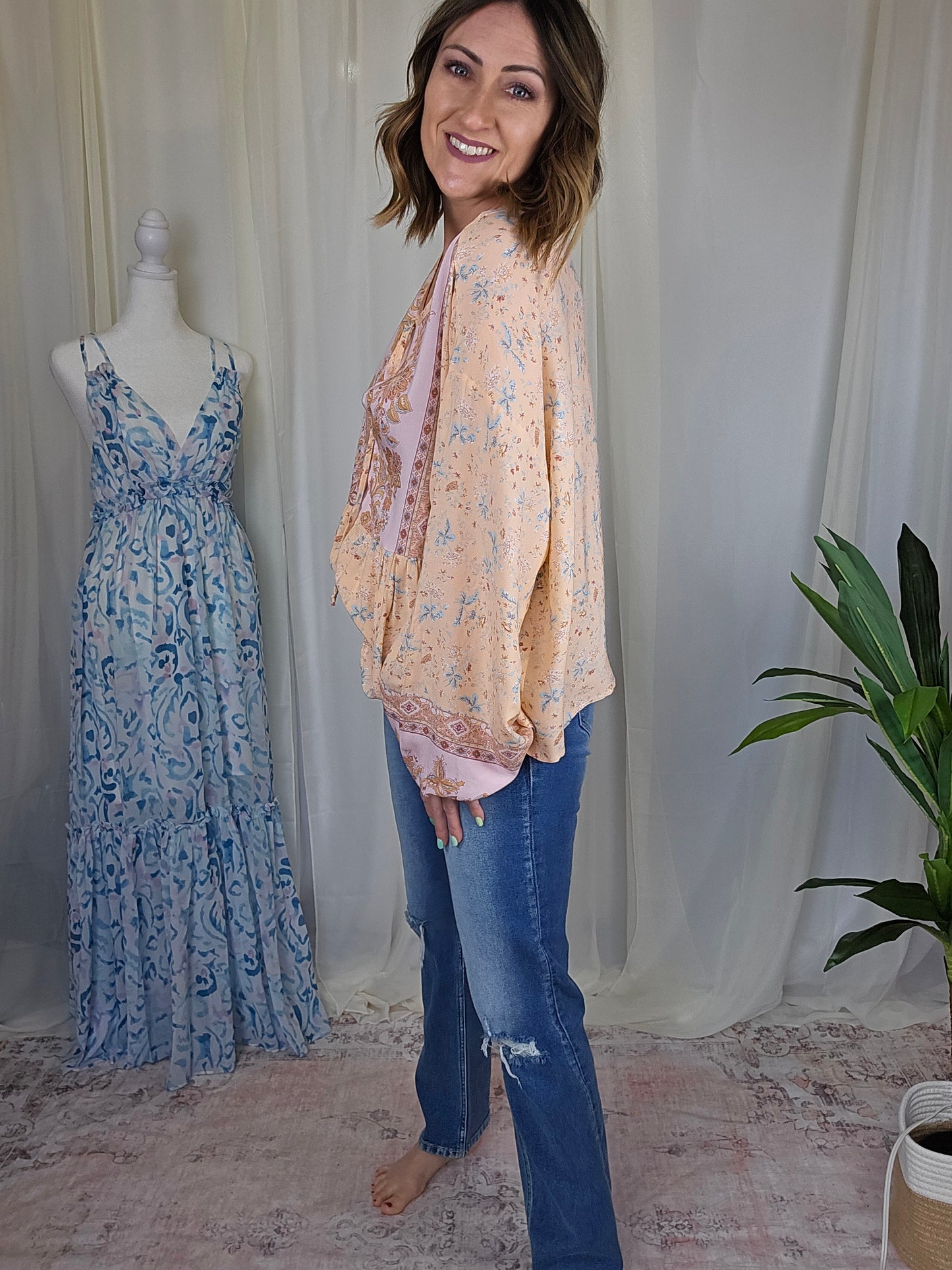 Paisley Peasant Blouse
