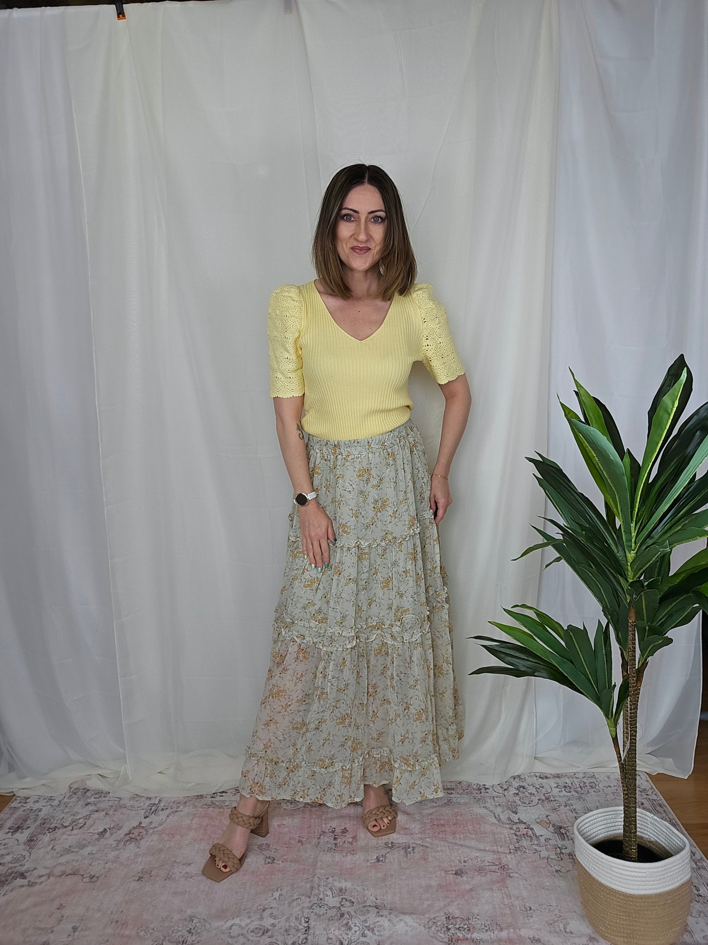 Floral Tiered Maxi Skirt