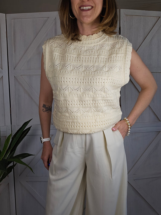 Cream Sweater Vest