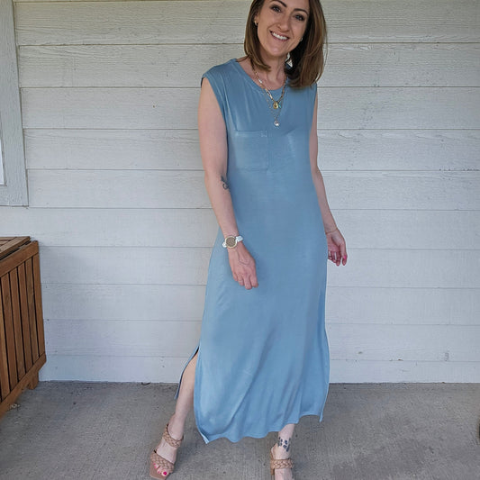 Sleeveless Teal Dress