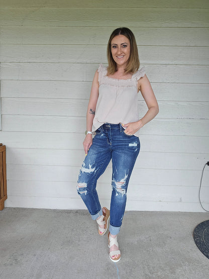 Distressed Boyfriend Jeans