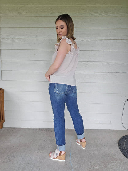 Distressed Boyfriend Jeans