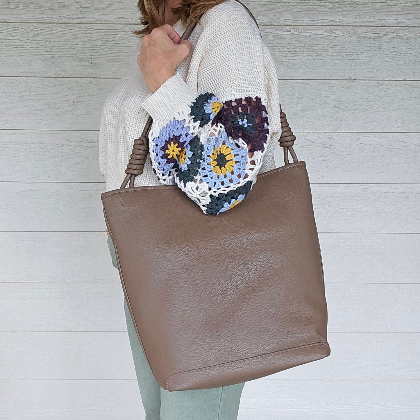 Melie Bianco Vegan Leather Tote Bag