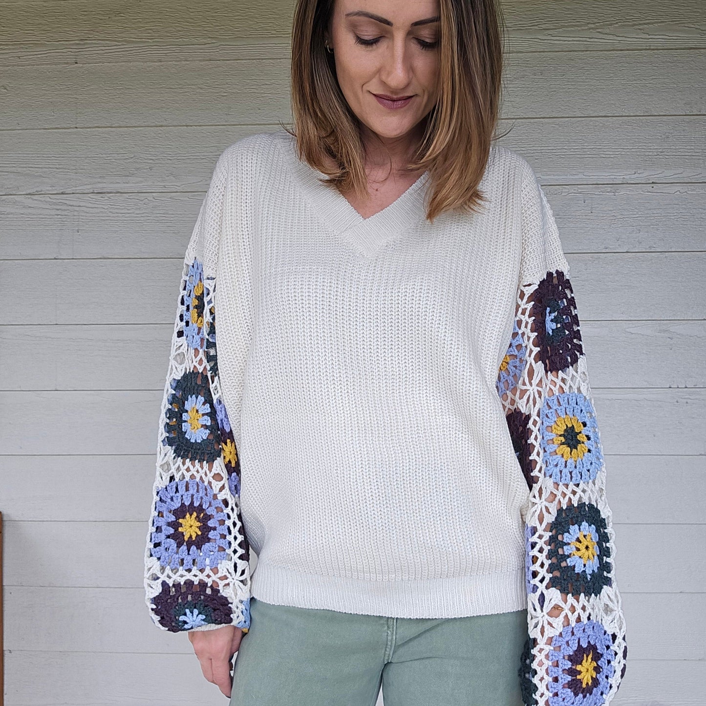 Crochet Cream Sweater