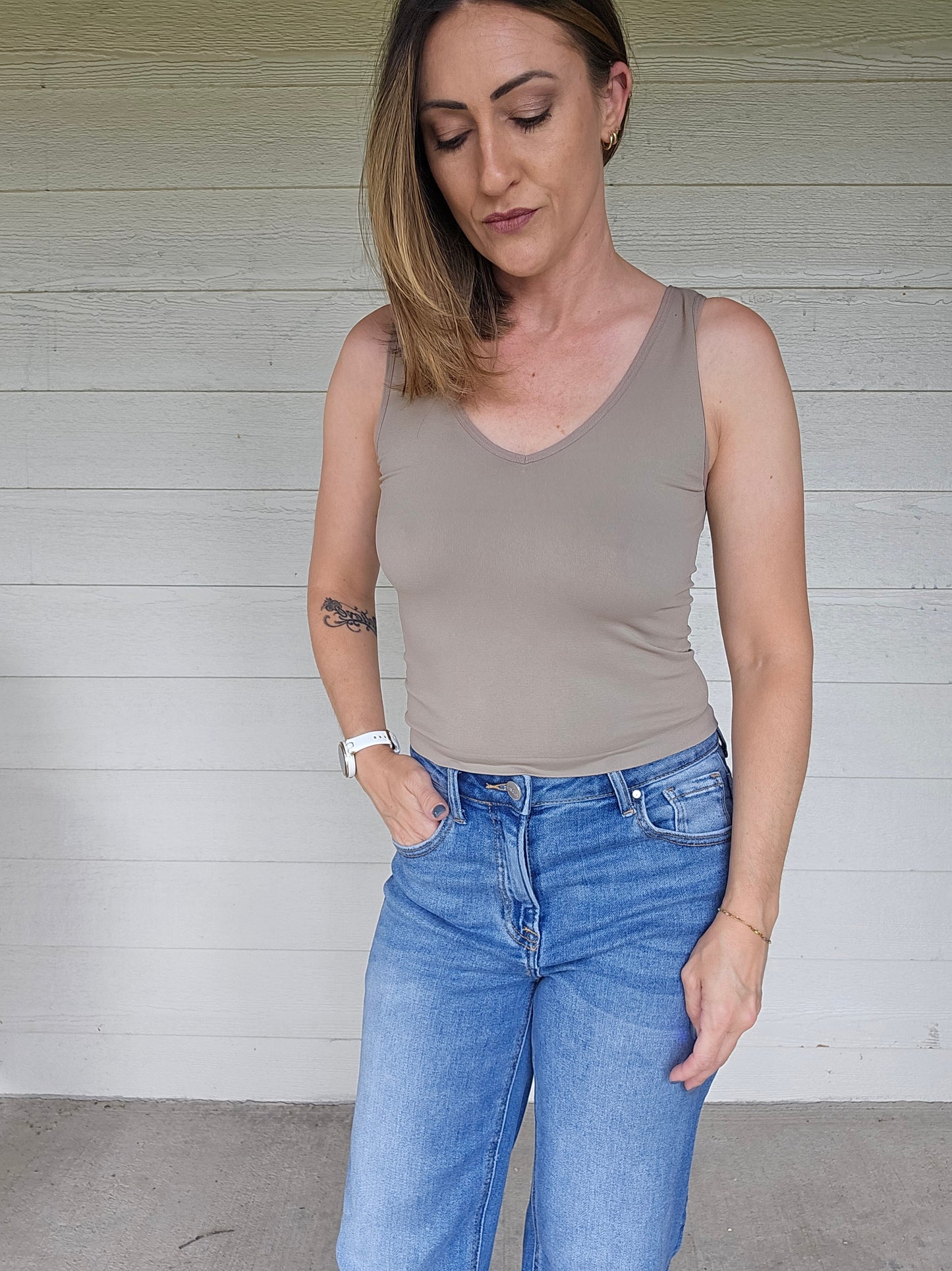Reversible Seamless Nude Tank