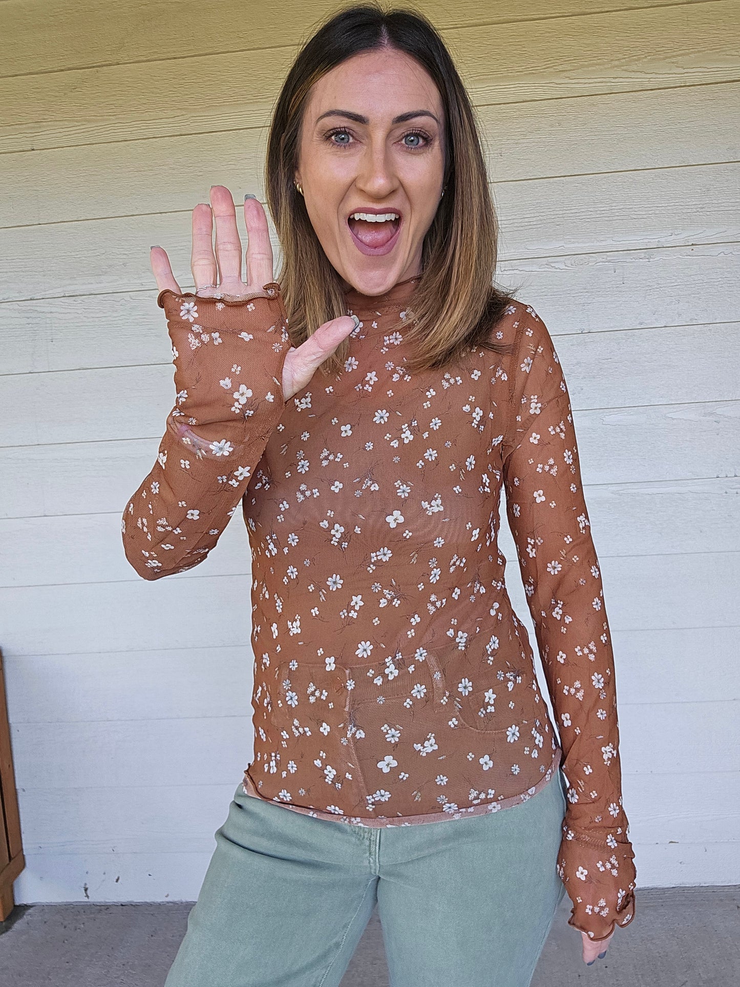 Sheer Floral Top