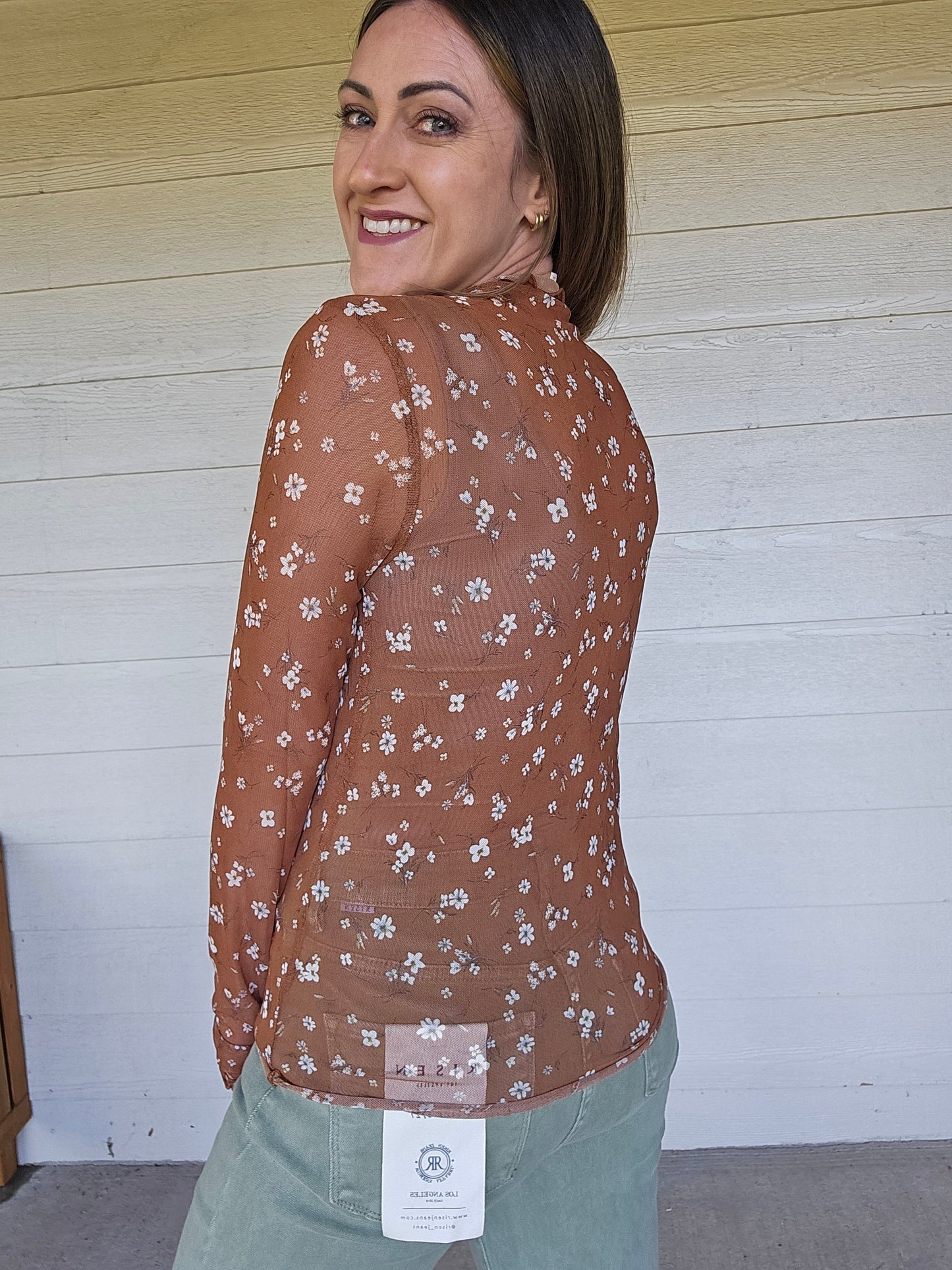 Sheer Floral Top