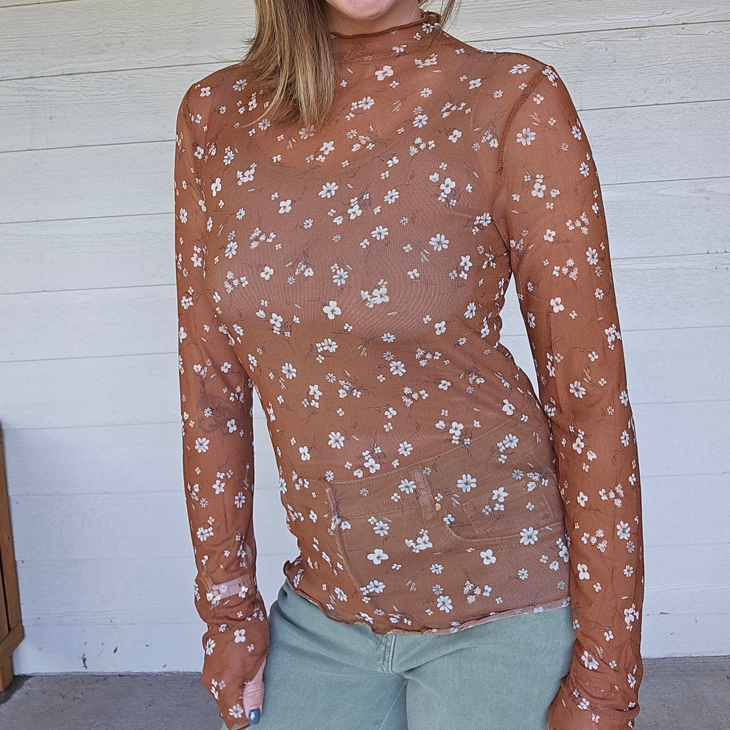 Sheer Floral Top