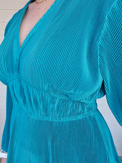 Green Pleated Top