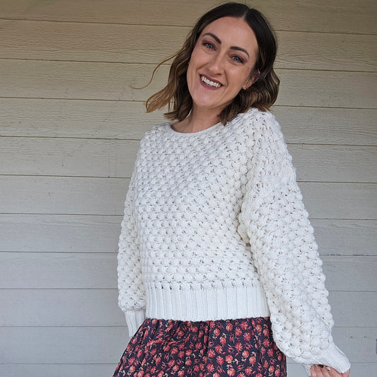 White Bubble Sweater
