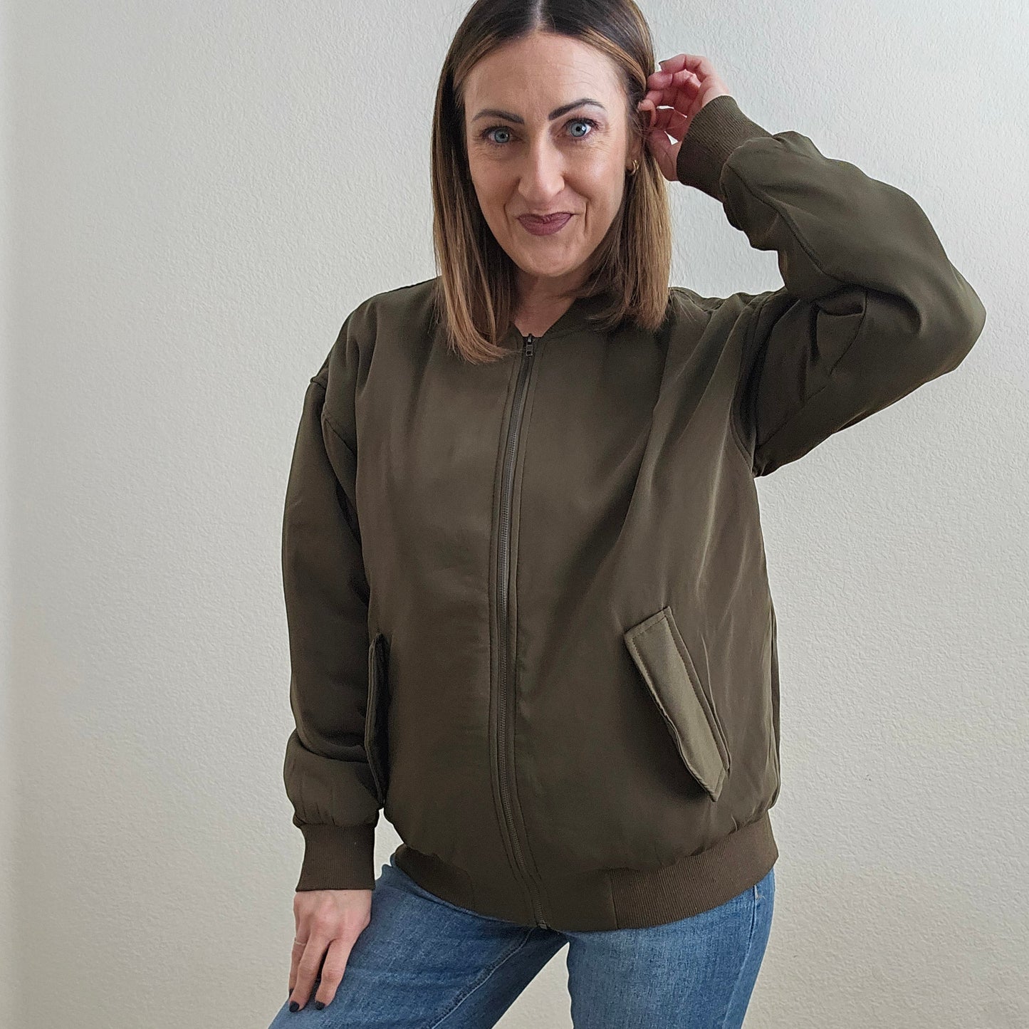 Olive Bomber Jacket