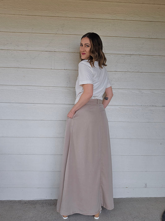 Khaki Maxi Skirt