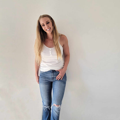 White Ribbed Tank