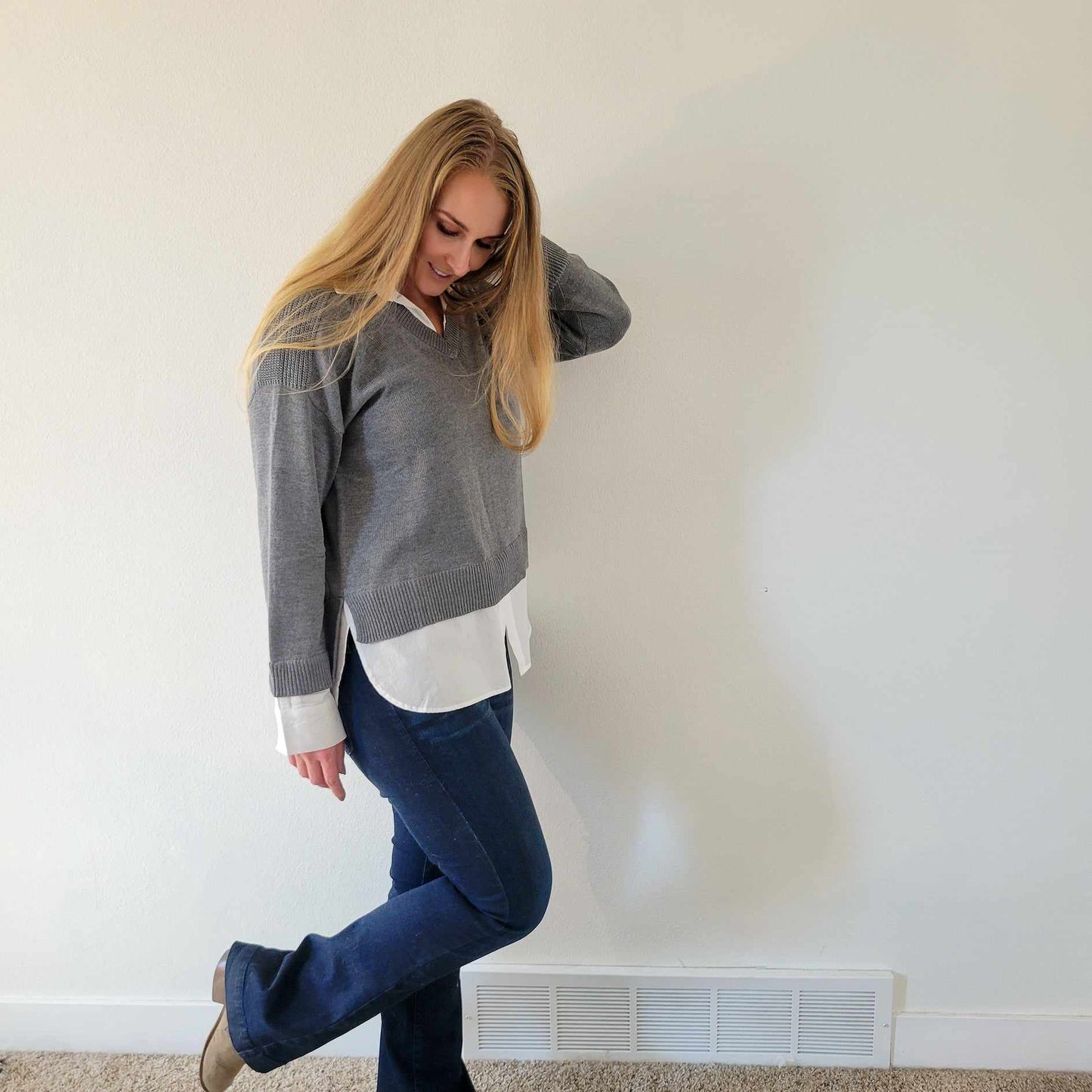 Gray Collared Sweater