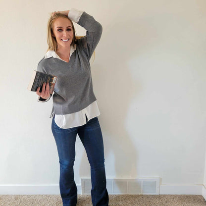 Gray Collared Sweater