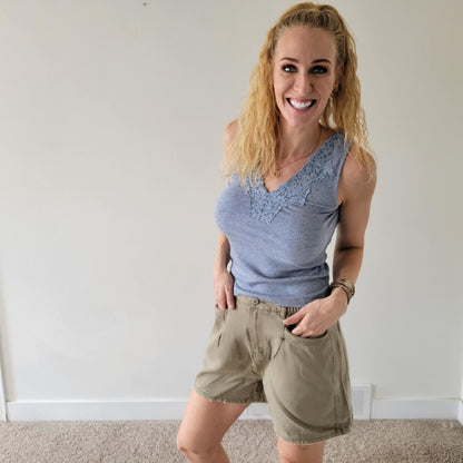 Blue Lace Tank Top
