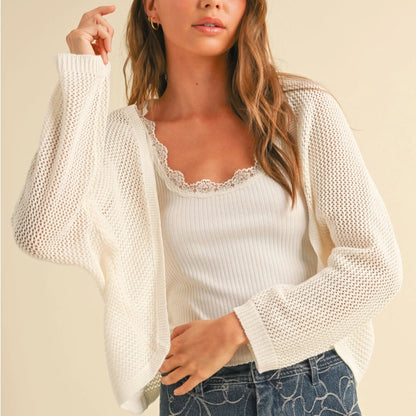 White Knitted Cardigan