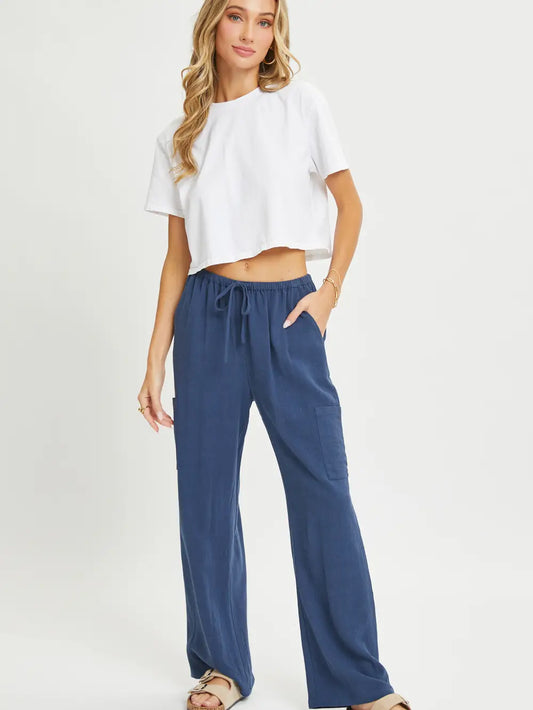 Navy Linen Pants