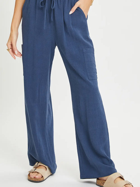 Navy Linen Pants