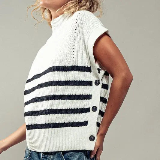 Sleeveless Striped Sweater